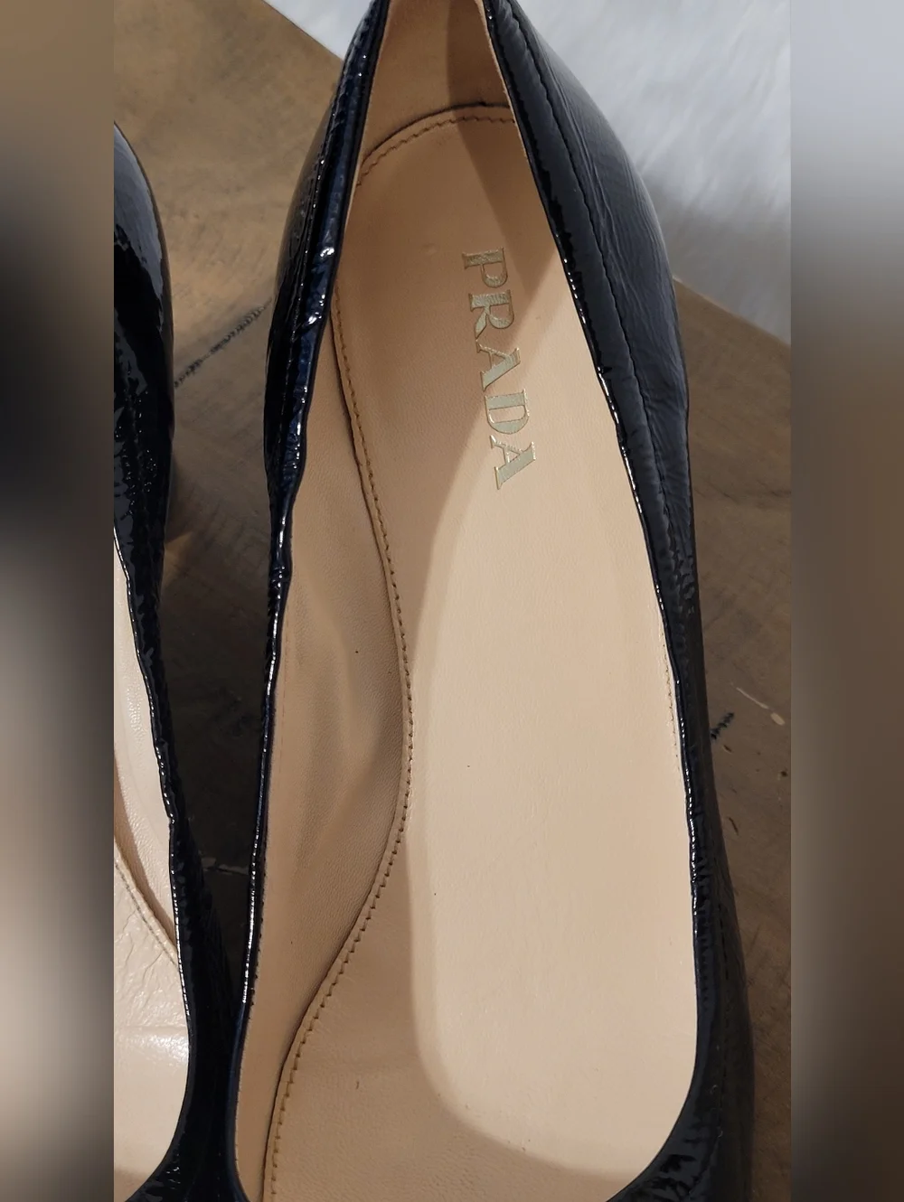 Prada Black Patent Leather Chuncky Heel s - Picture 7 of 12